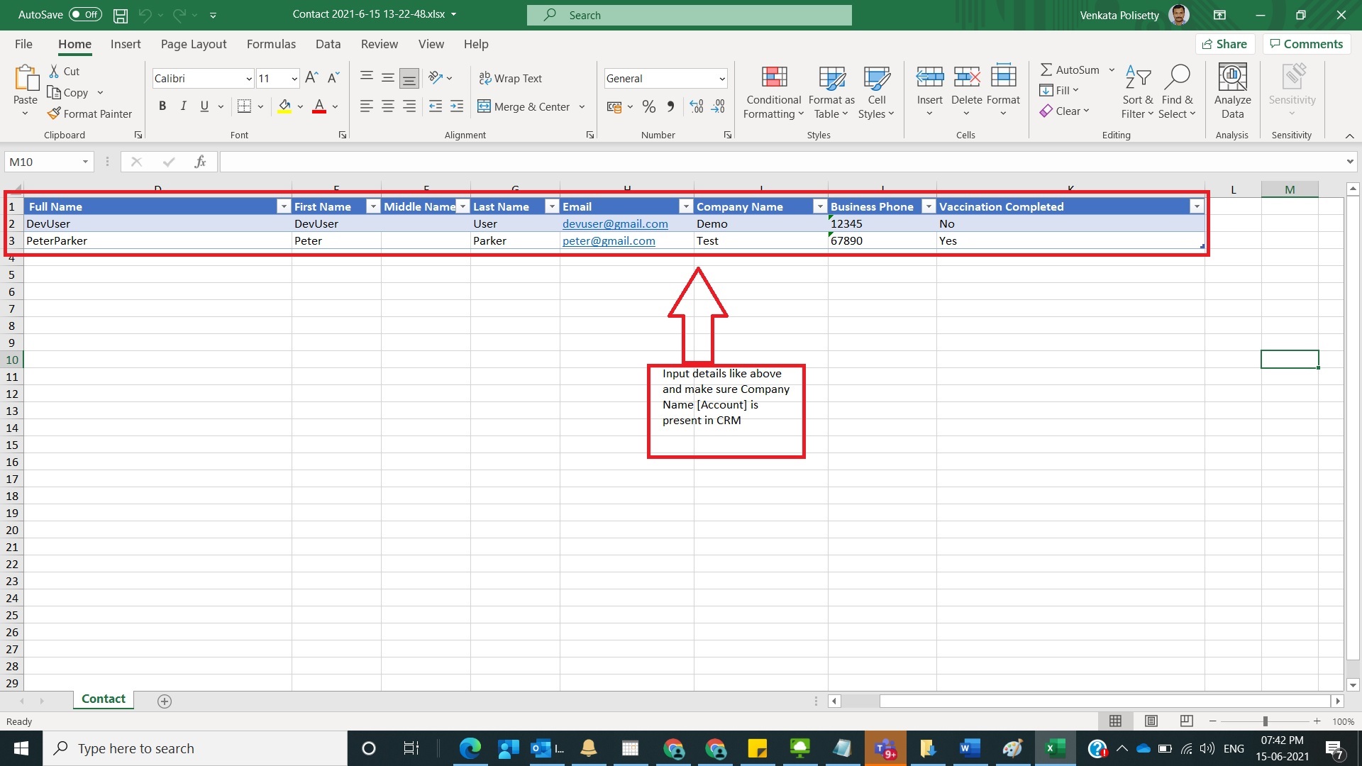 Simple Data Import of Contacts in Dynamics CRM Figure6